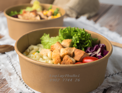 Tô Giấy Kraft 35oz (1080ml) Có Khay 2 Tầng